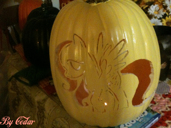 Fluttershy pumpkin signed