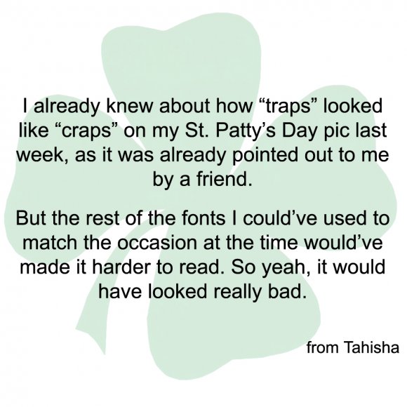 St Patty's Day - the week after